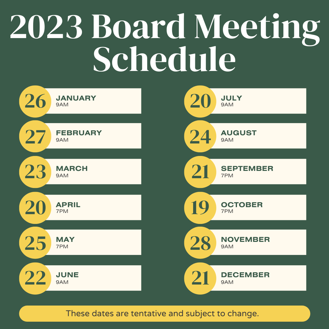 2023 Board Meeting Dates